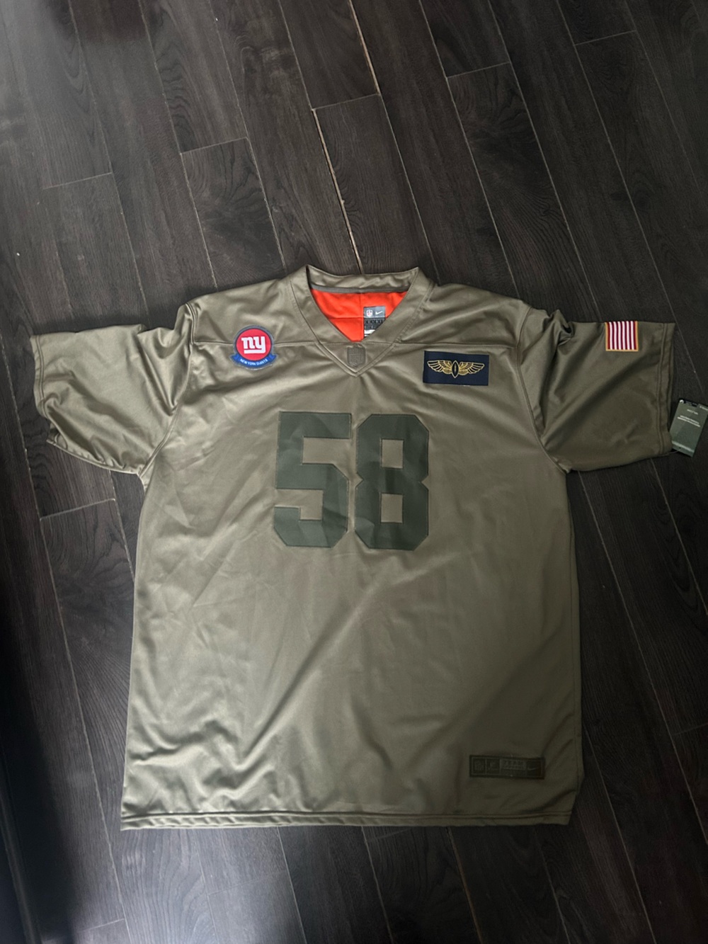 Men's NFL Giants Okereke Olive Military-Style Jersey XXL
